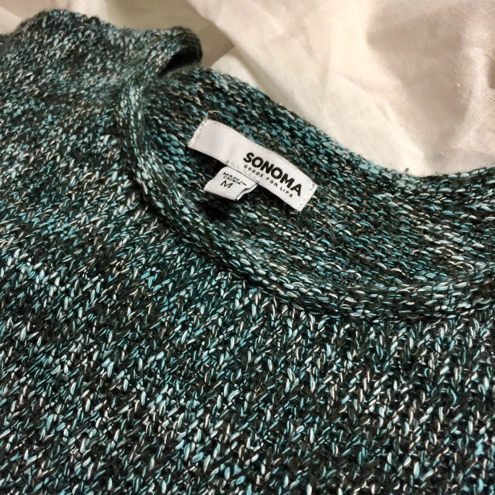 🍌 Sonoma Gray/Blue Sweater Juniors Medium - Picture 3 of 5